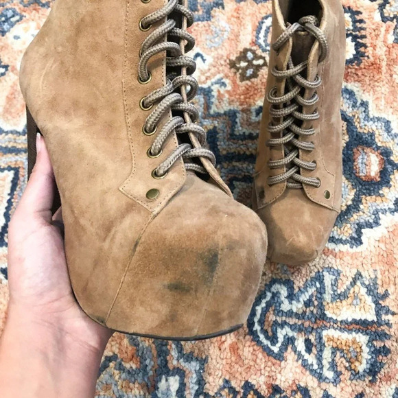 Jeffrey Cambell Havana Platform Lace Up Booties 6 - Picture 2 of 9